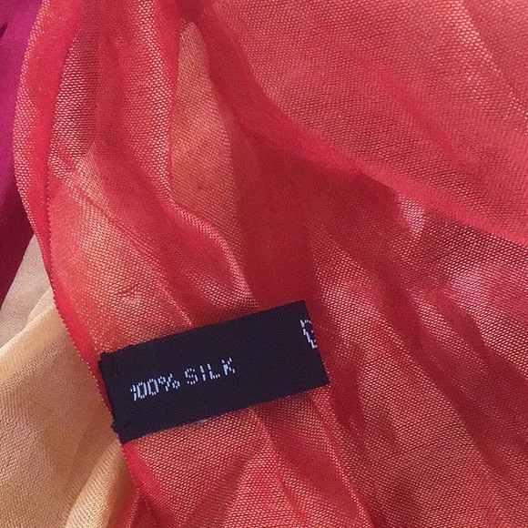 VINTAGE SILK MULTI COLORED BOHEMIAN  SCARF - Picture 13 of 16